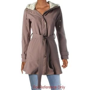 NWT! - Jessica Simpson Women's Tan Hooded Fleece Lined Belted Jacket Size M